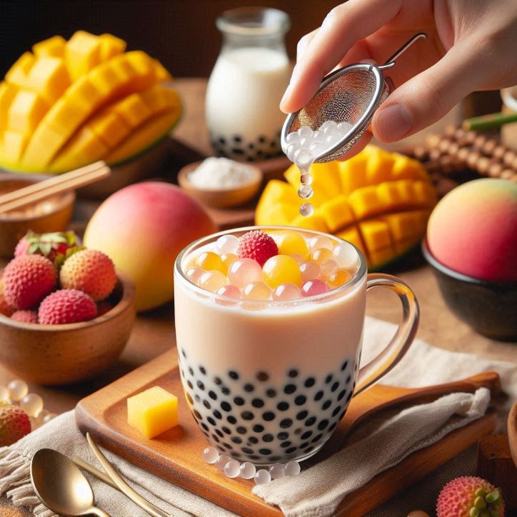 bubble tea and ingredients